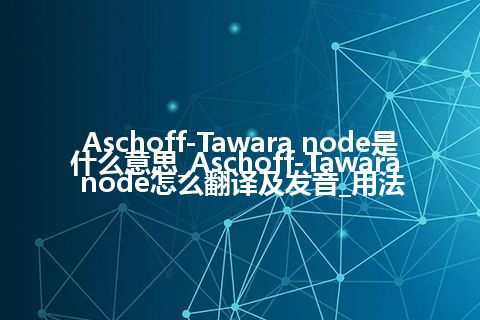 Aschoff-Tawara node是什么意思_Aschoff-Tawara node怎么翻译及发音_用法