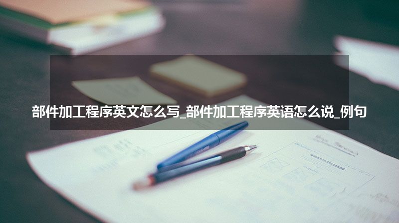 部件加工程序英文怎么写_部件加工程序英语怎么说_例句