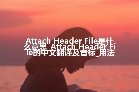 Attach Header File是什么意思_Attach Header File的中文翻译及音标_用法