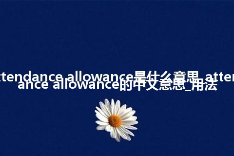 attendance allowance是什么意思_attendance allowance的中文意思_用法