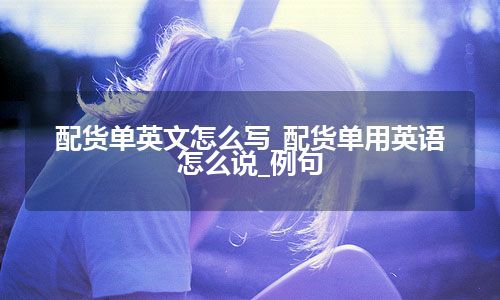 配货单英文怎么写_配货单用英语怎么说_例句