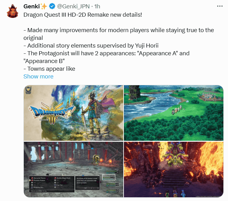 《勇者斗恶龙3HD》细节曝光 3种难度模式支持4K