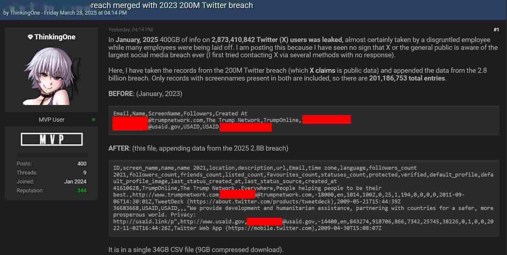 X社交平台数据泄露风波:超28亿条账户信息疑遭心怀不满员工窃取