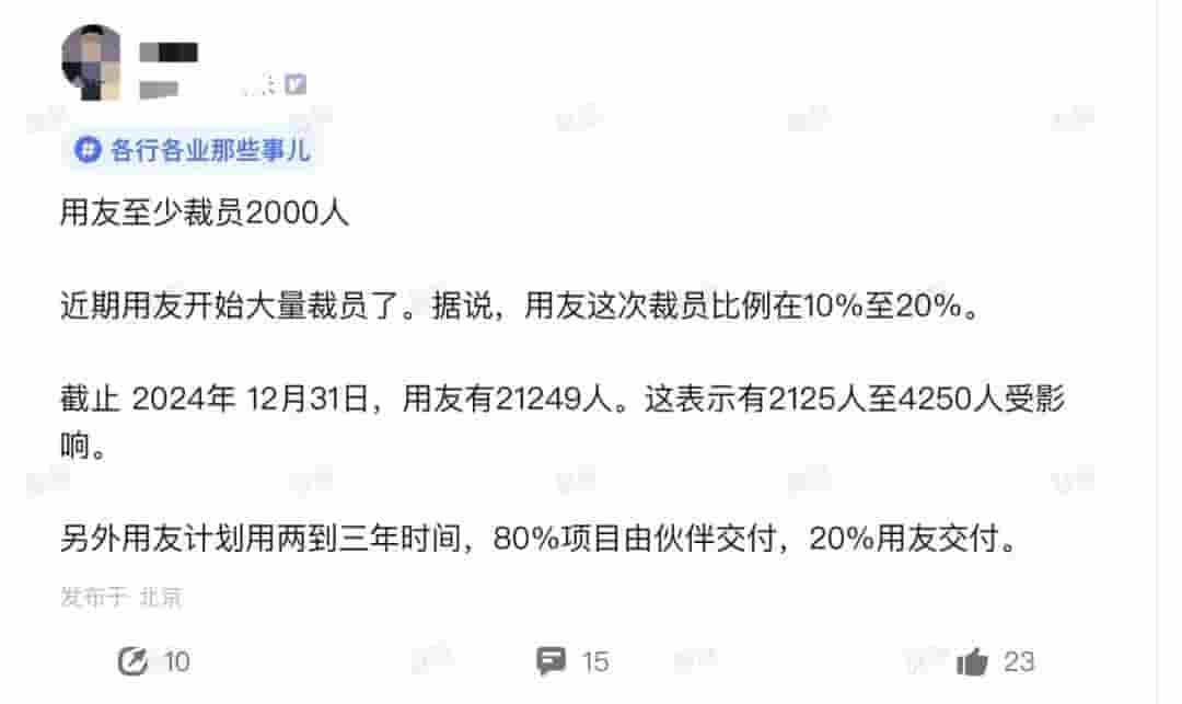 用友网络大改革：裁员外包能否破局重生？