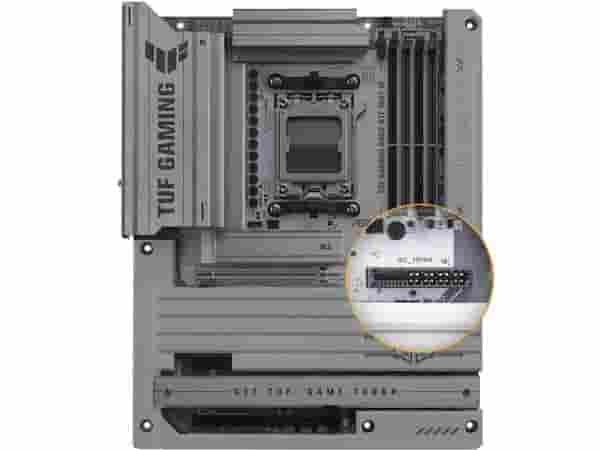 华硕B850-BTF WIFI W主板:AMD平台首秀背插设计,600W显卡供电槽抢眼!