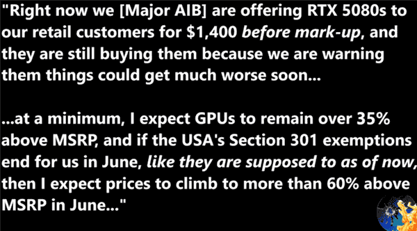 RTX 5080价格飙升！官方建议价已成空