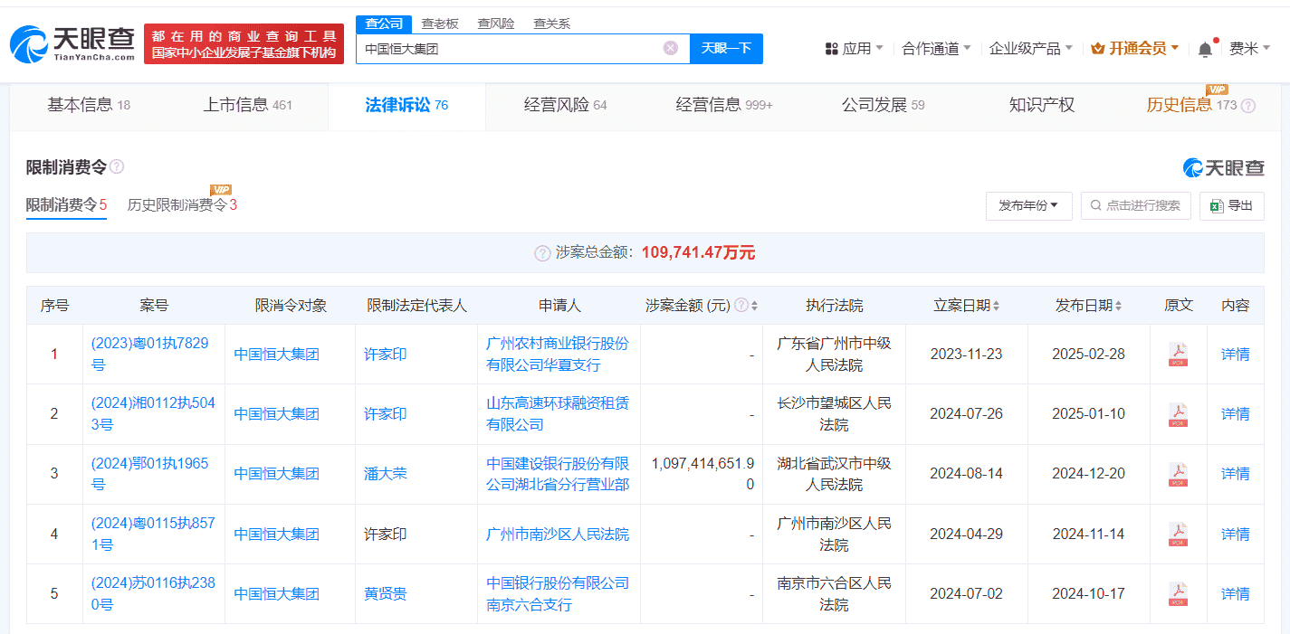 恒大集团财务状况