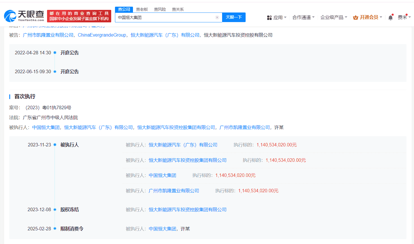 恒大集团相关法律事件