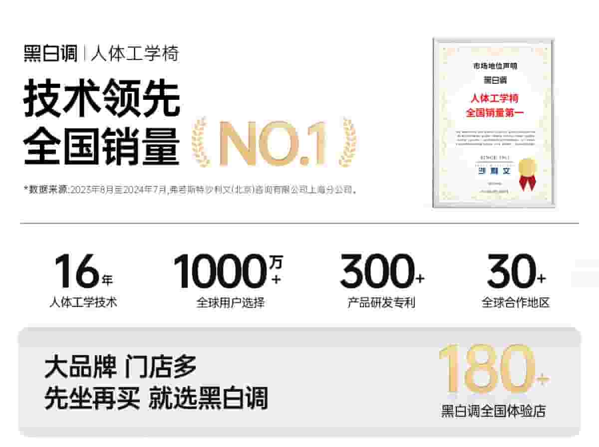 人体工学椅市场蓬勃发展，黑白调如何