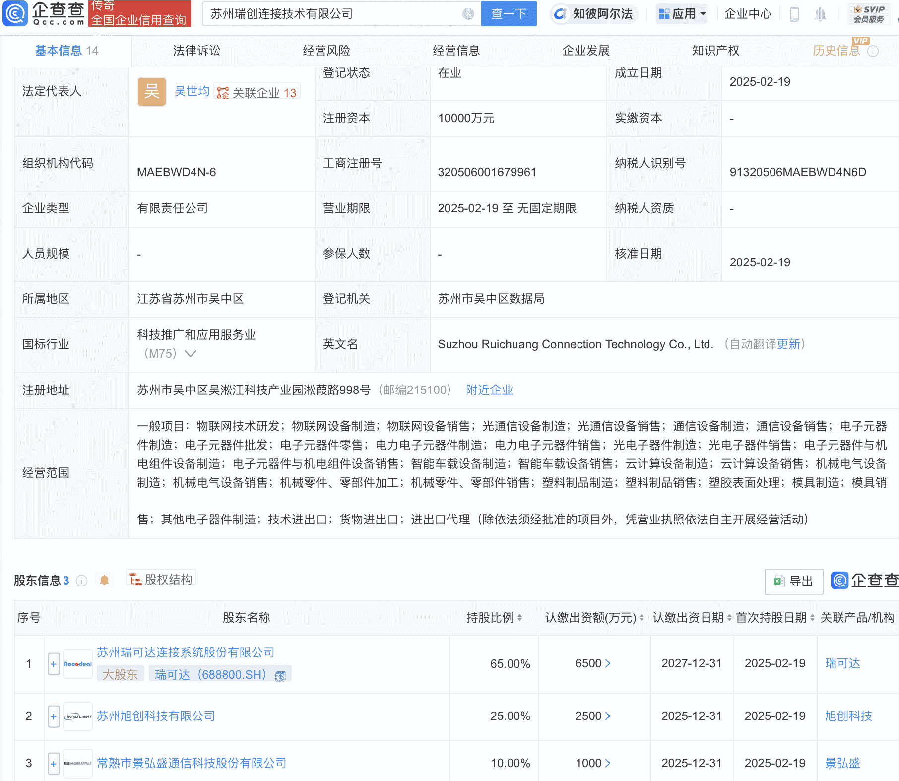 瑞可达等联手成立亿元新公司，专注物联网与光通信技术研发