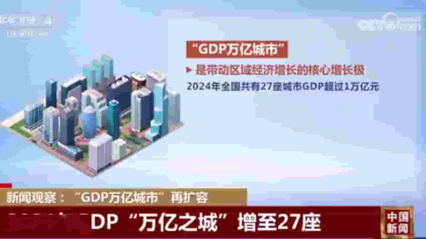 2024年中国“GDP万亿俱乐部”扩容，27座城市闪耀经济新高度！