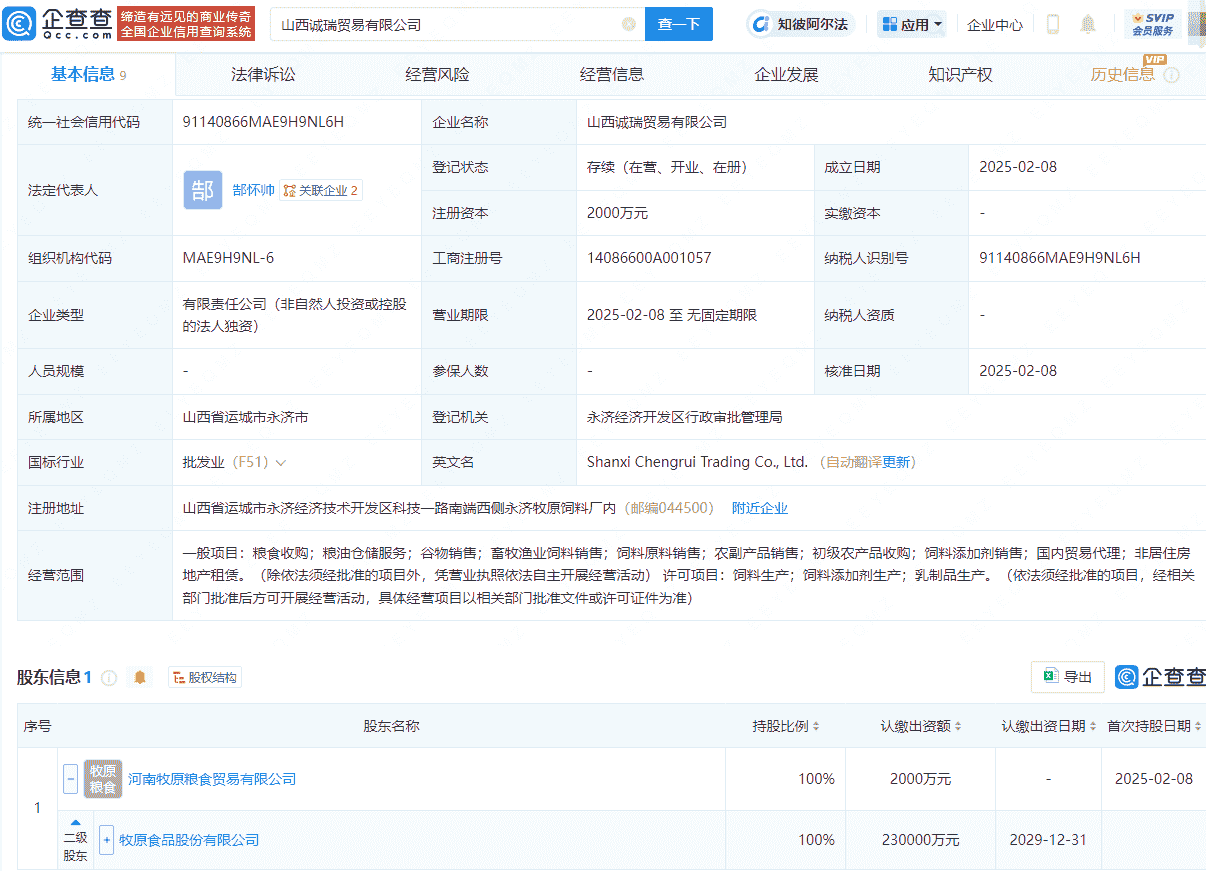 牧原股份新动作：成立贸易公司涉足乳制品生产