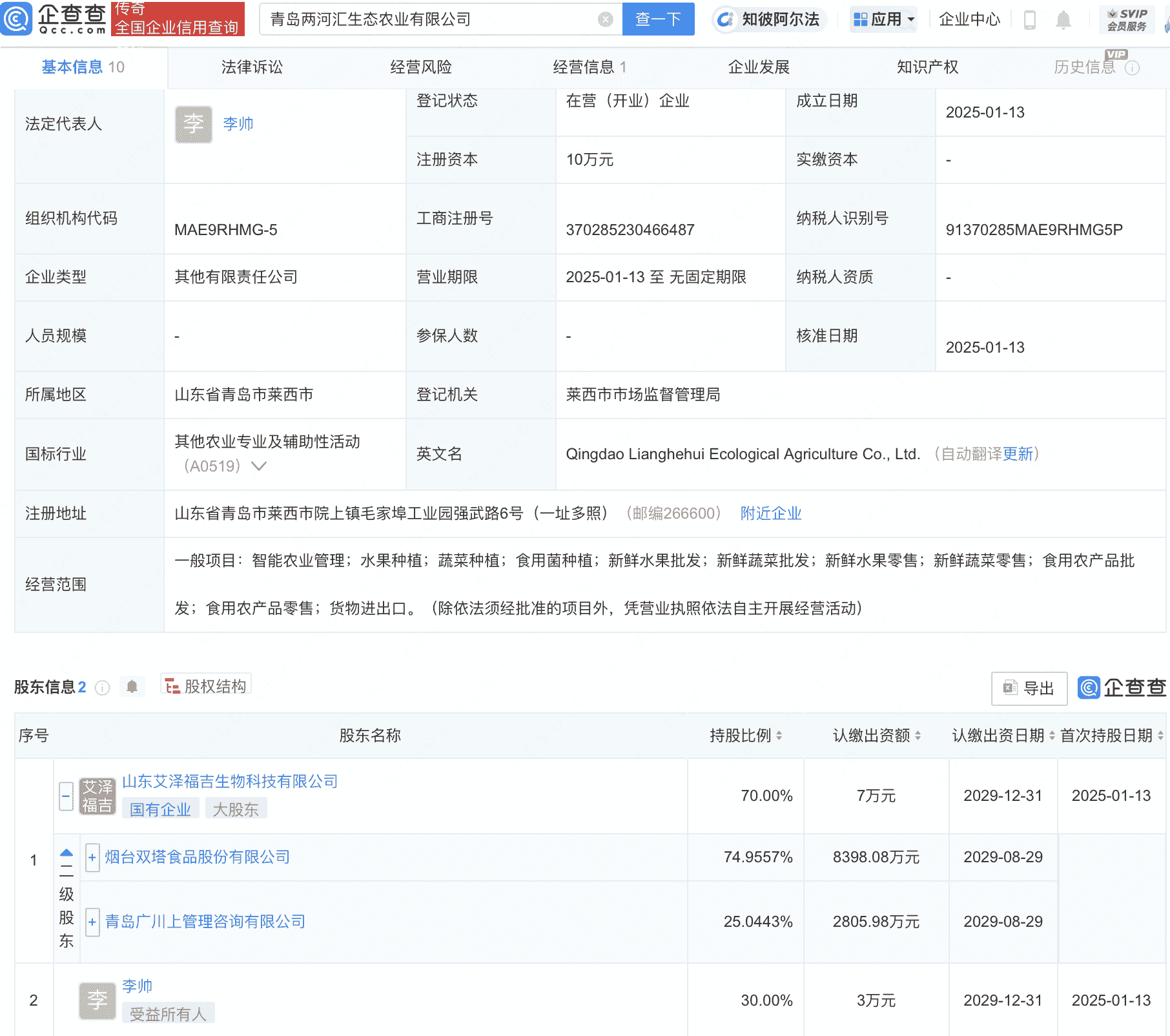 双塔食品携手山东艾泽福吉，新生态农