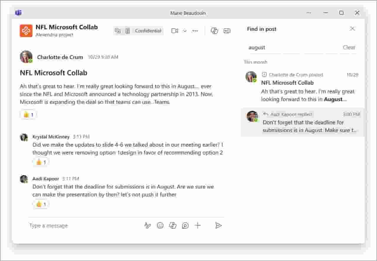 微软Teams大升级！频道搜索Ctrl+F秒定位，高亮结果更便捷