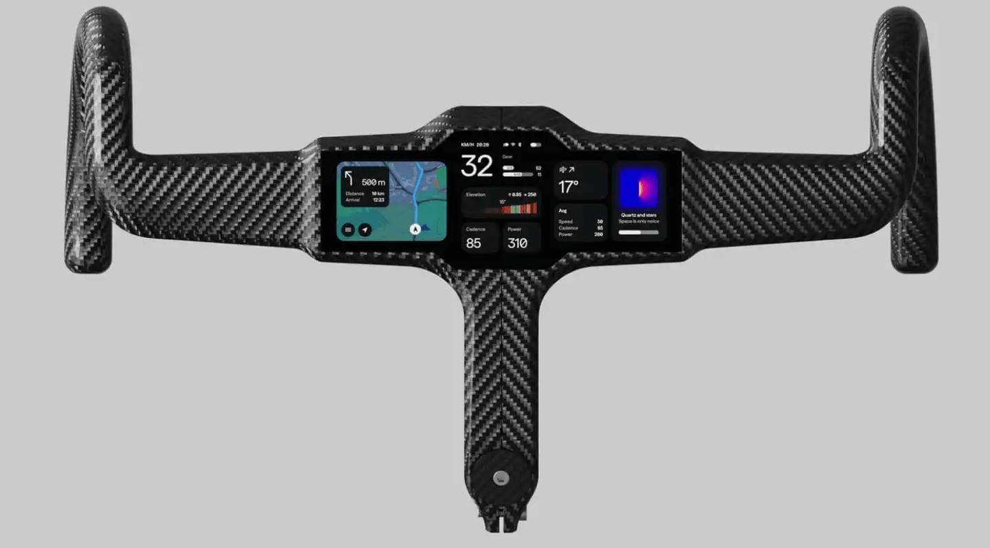 公路自行车也智能！Flitedeck推出集大屏显示于车把的创新设计