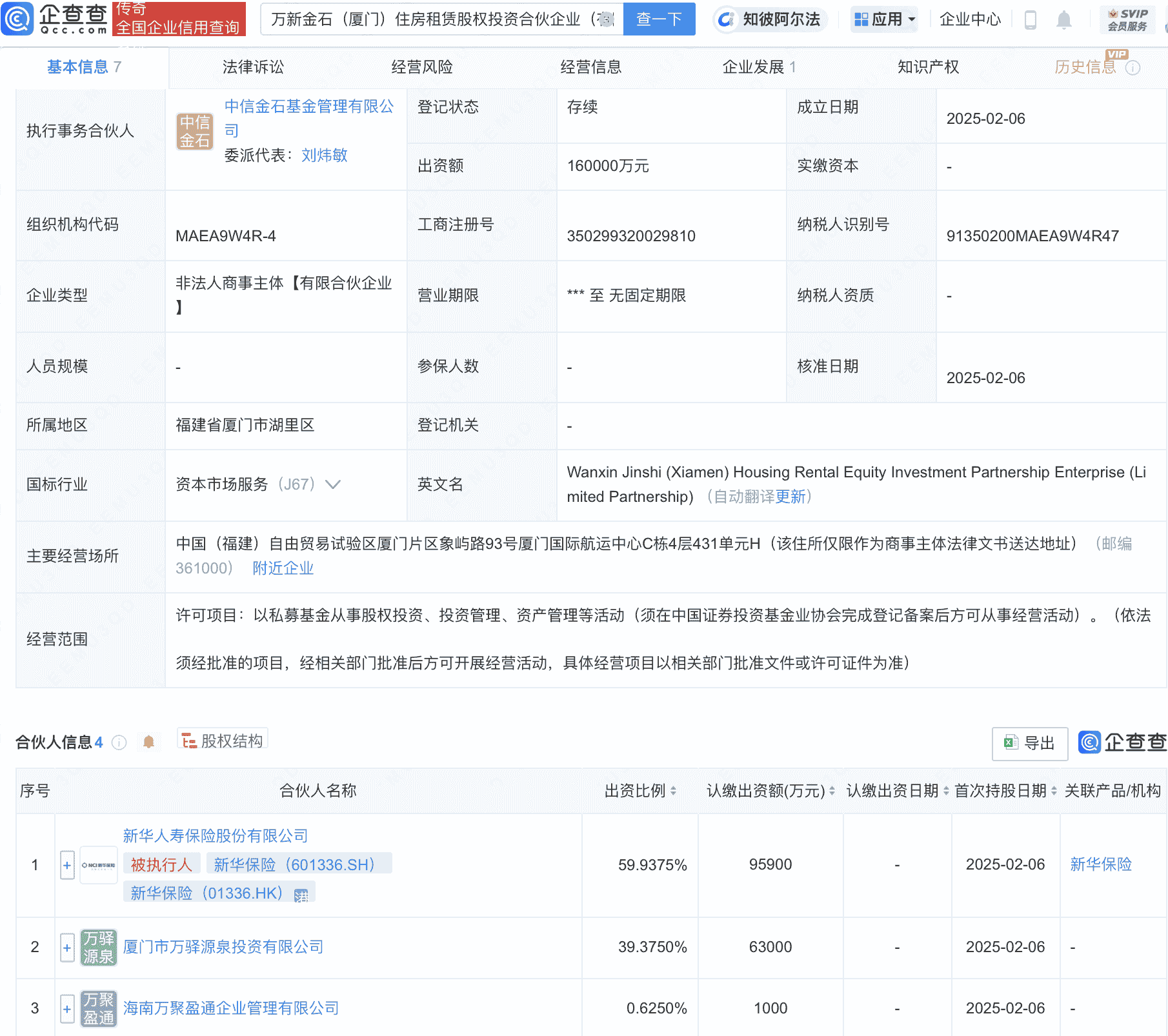 新华保险等成立住房租赁股权投资合伙企业