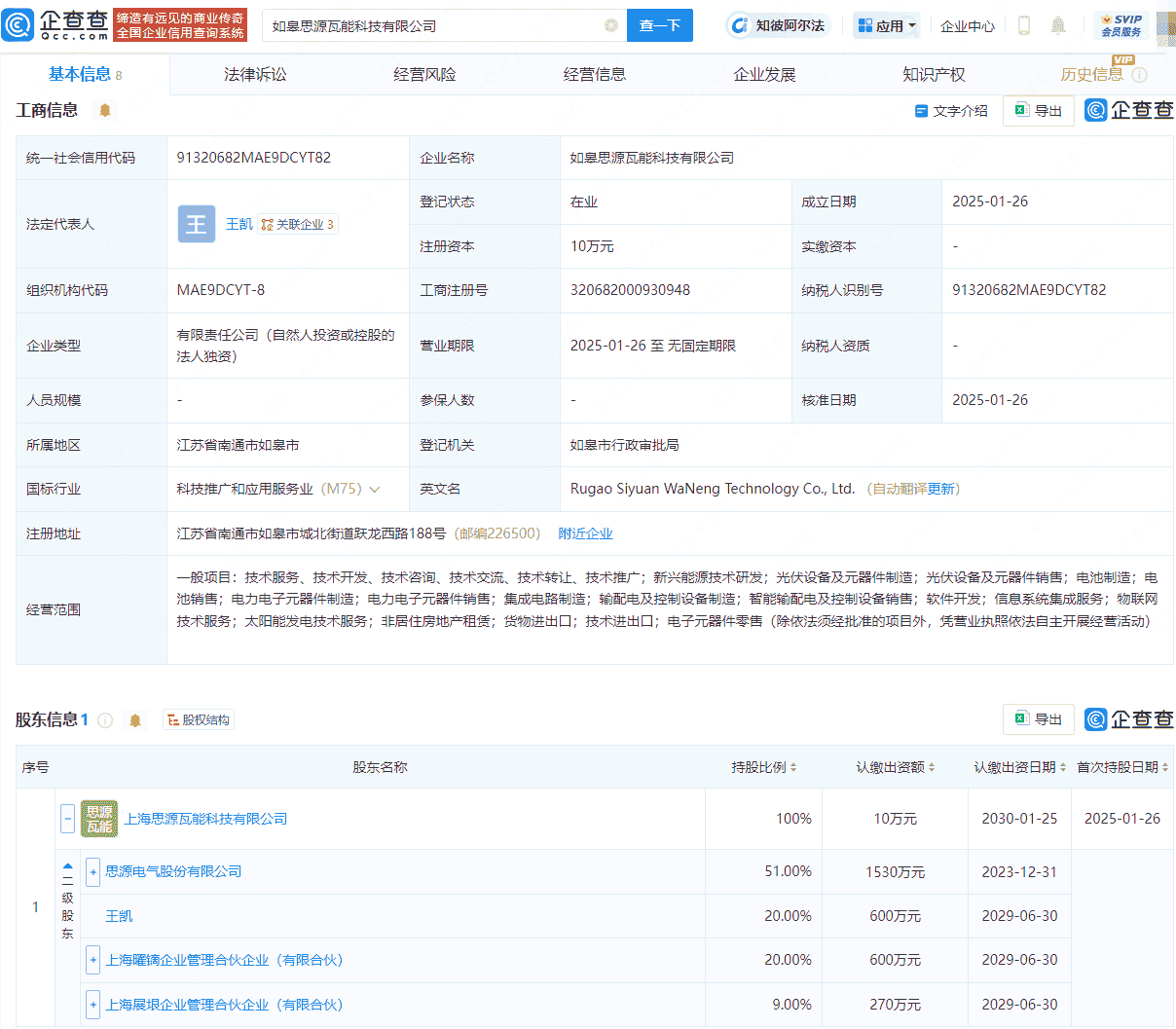 思源电气成立科技公司，含集成电路制