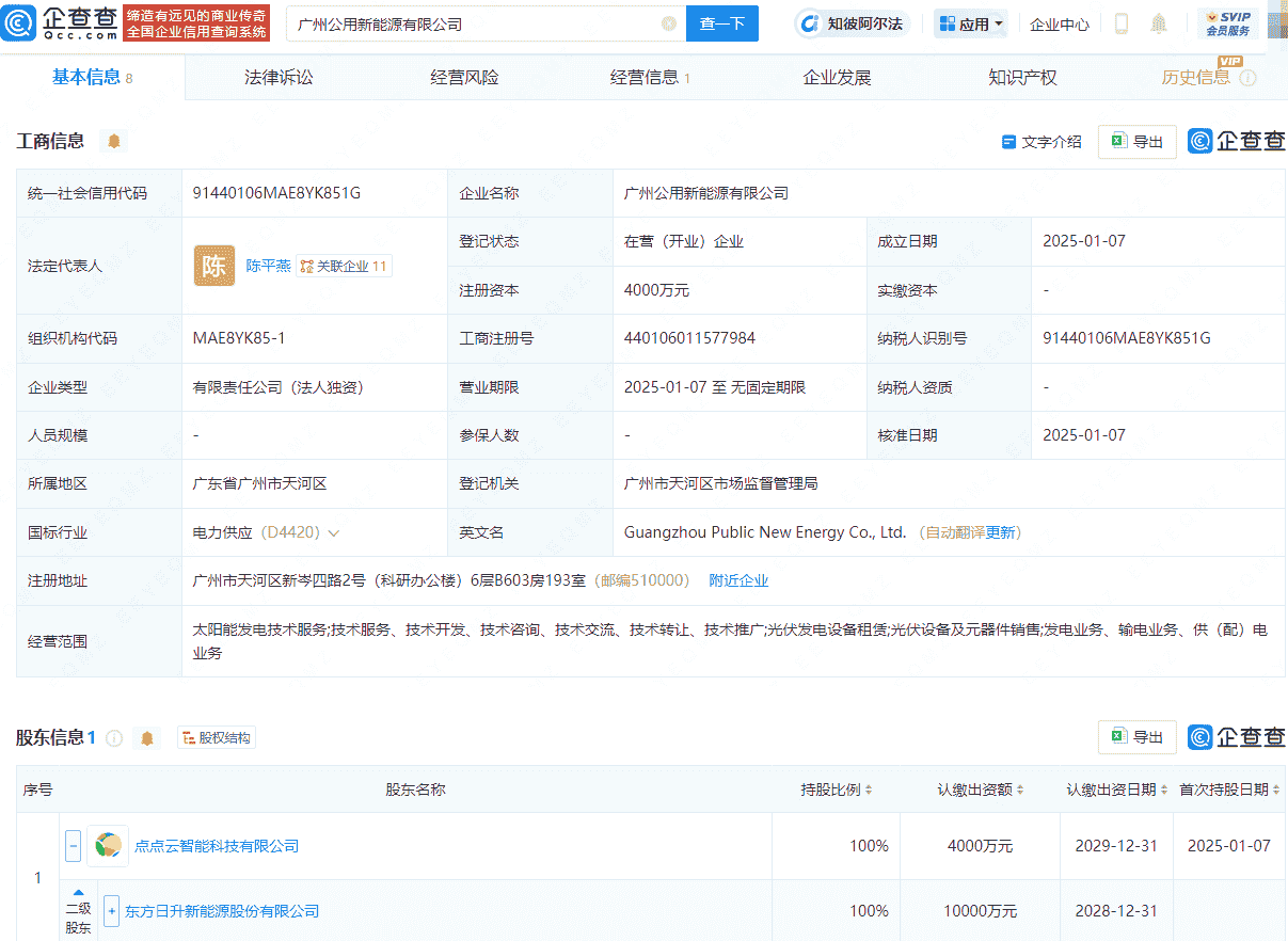 东方日升斥资4000万成立新公司，专注