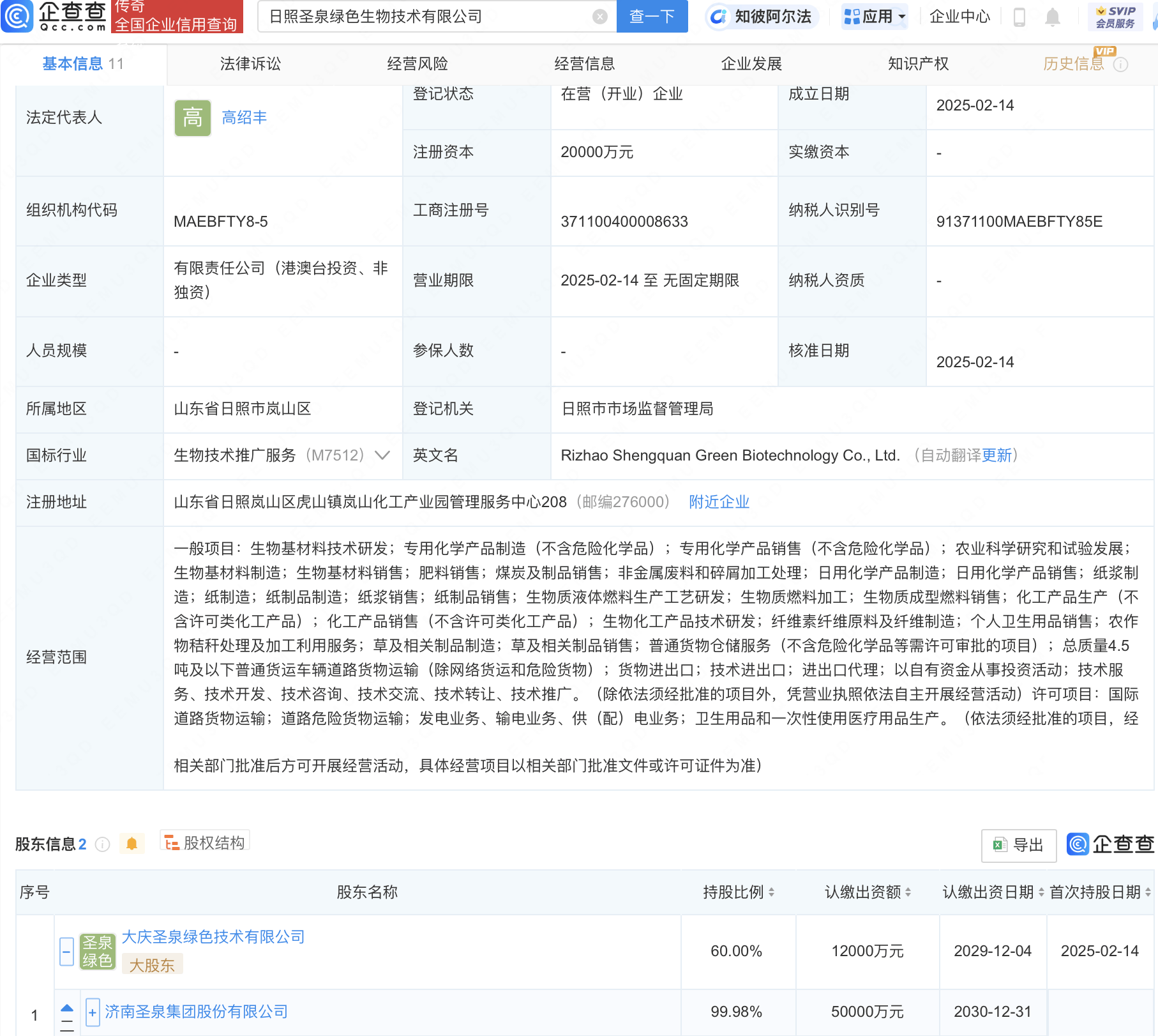 圣泉集团携手大庆圣泉，新设绿色生物技术公司深耕农业与生物材料领域