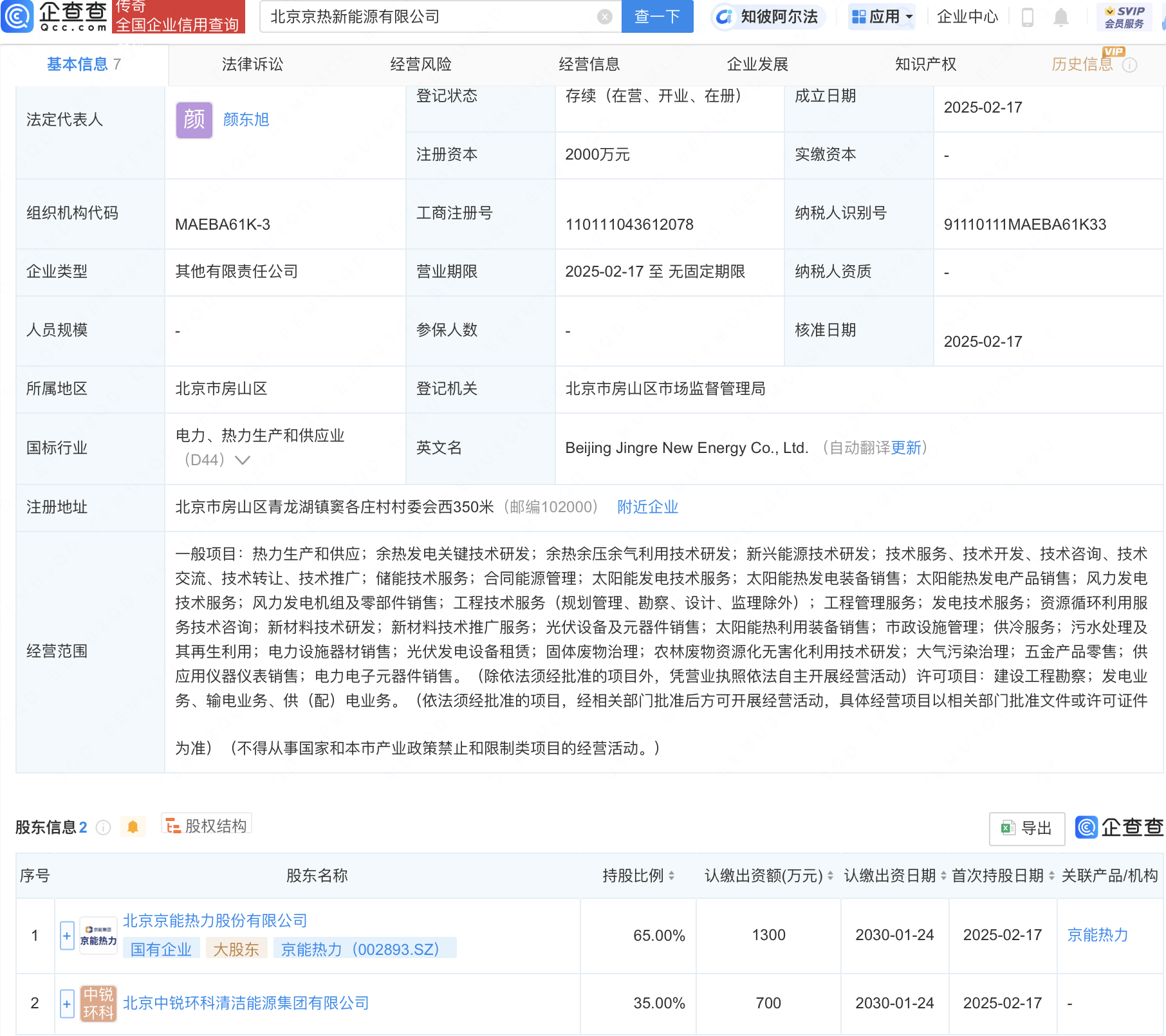 京能热力等成立新公司,含光伏发电设备业务