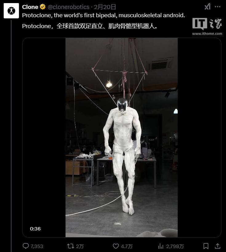 波兰公司发布双足肌肉骨骼机器人，动作自然引关注