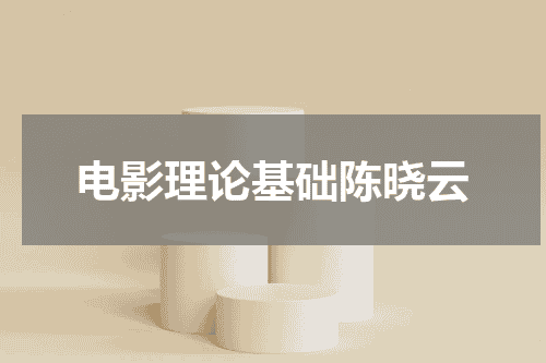 电影理论基础陈晓云