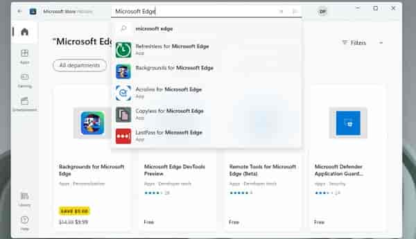 win11系统中的应用商店 已经上线edge浏览器的扩展