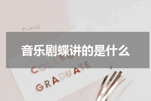 音乐剧蝶讲的是什么