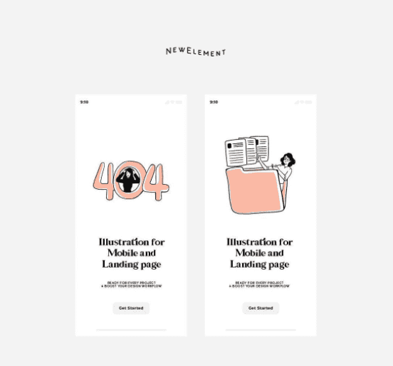 适用于404和BANNER页面的手绘小插画