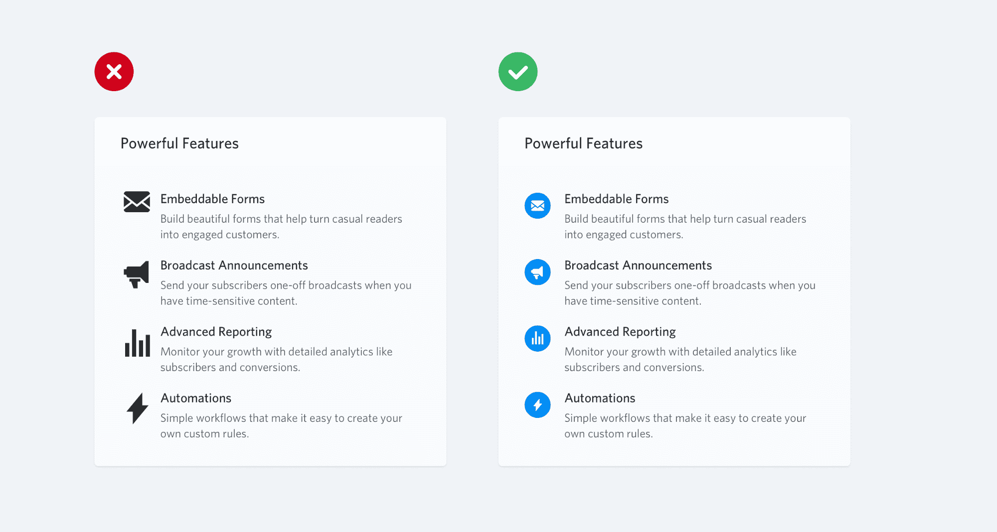 设计网站不要让小图标无端地放大 - 北京传诚信