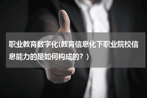 职业教育数字化(教育信息化下职业院校信息能力的是如何构成的？)教育资讯网-教育行业资讯百科大全
