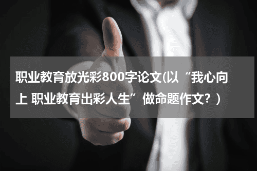 职业教育放光彩800字论文(以“我心