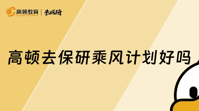 高顿去保研乘风计划好吗