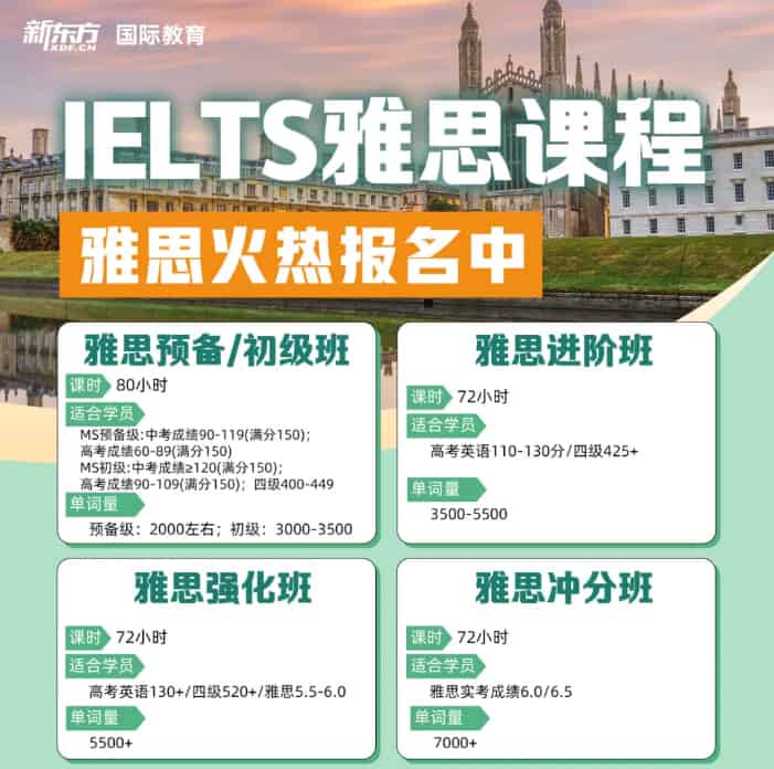 佛山新东方雅思IELTS秋季班选课指南