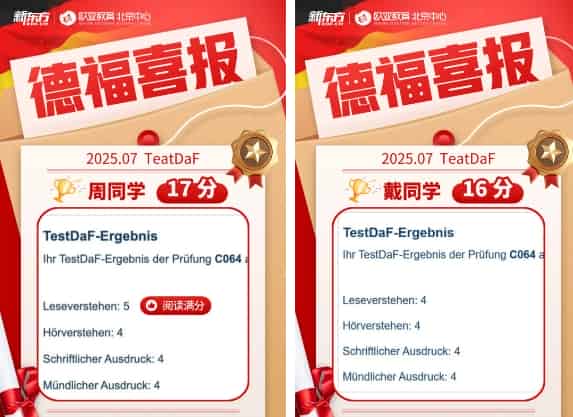 天津新东方德福捷报 | 高二考生，如何兼顾高考与德福，成功突围