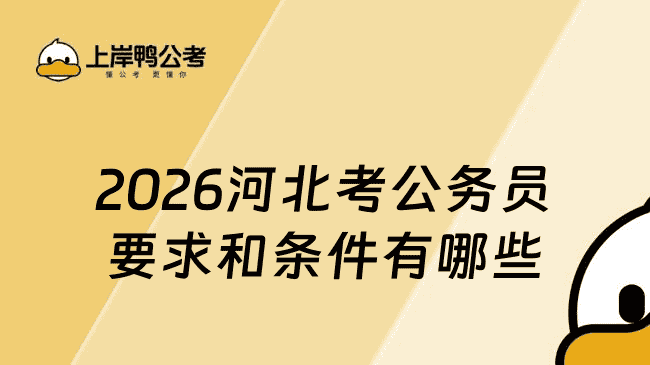 2026河北考公务员的要求和条件有哪些？报考必看指南