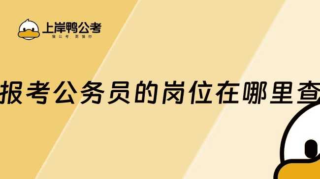 报考公务员的岗位在哪里查？全流程是什么