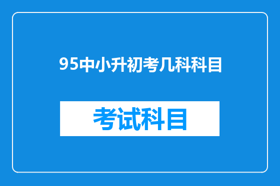 95中小升初考几科科目
