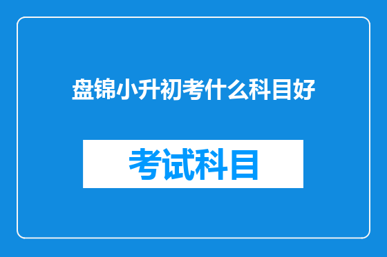 盘锦小升初考什么科目好