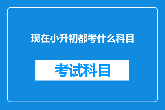 现在小升初都考什么科目