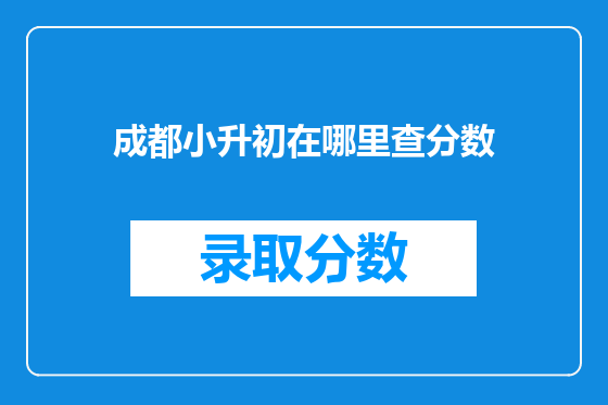 <font color='red'>成都</font>小升初在哪里查分数