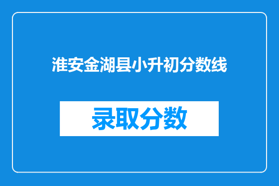 淮安金湖县小升初分数线