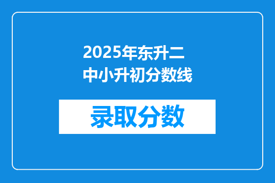 2026年东升二中小升初分数线