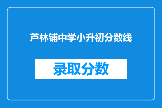 芦林铺中学小升初分数线