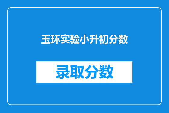 玉环实验小升初分数